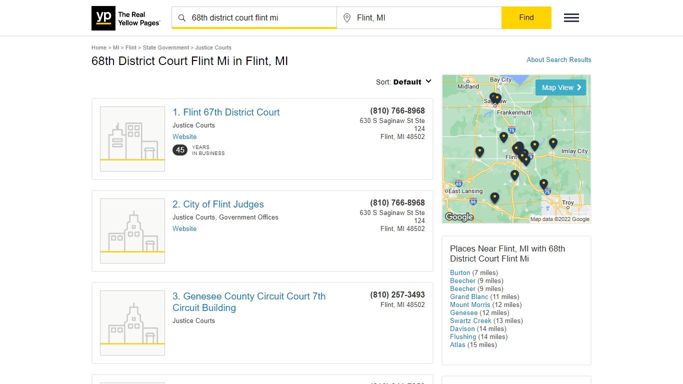 68th District Court Flint Mi in Flint, MI with Reviews - YP.com