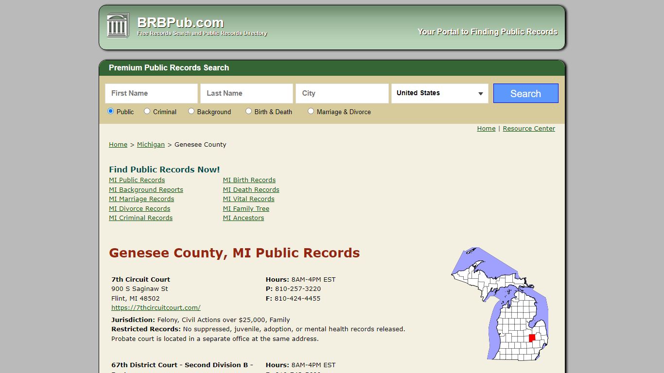 Genesee County Public Records | Search Michigan Government Databases